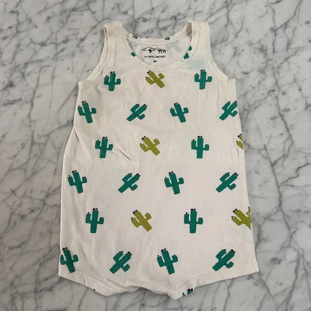 Le Petit Society Cactus Romper Sleeveless Sz 18M